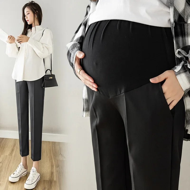 Women Formal Wear Trousers - Office Formal Maternity Pants with Elastic