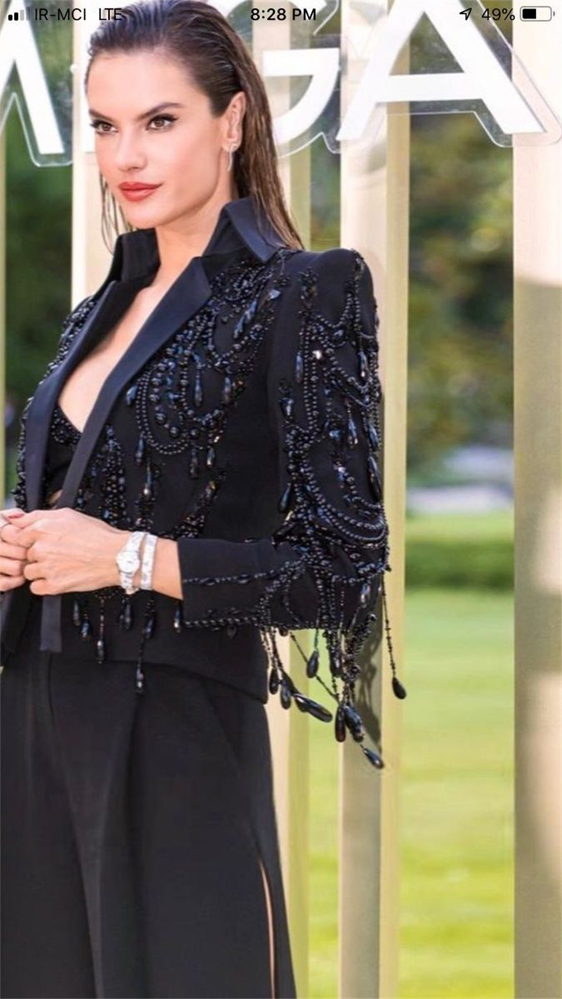 Black Crystals Women Suits Set - đánh giá và giá Women Formal Wear Trousers