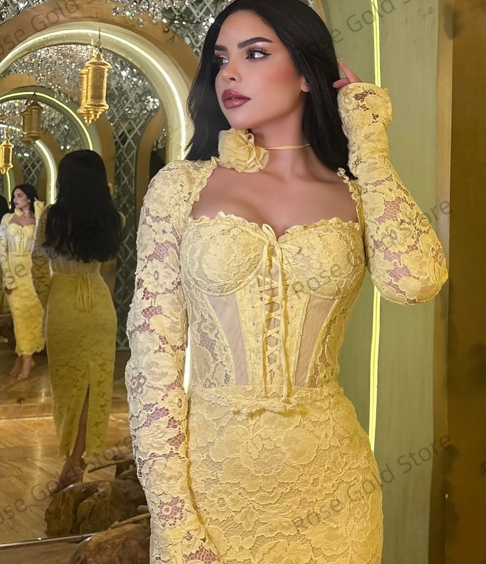 New Yellow Mermaid Prom Gowns  - đánh giá và giá Women Formal Wear Dubai