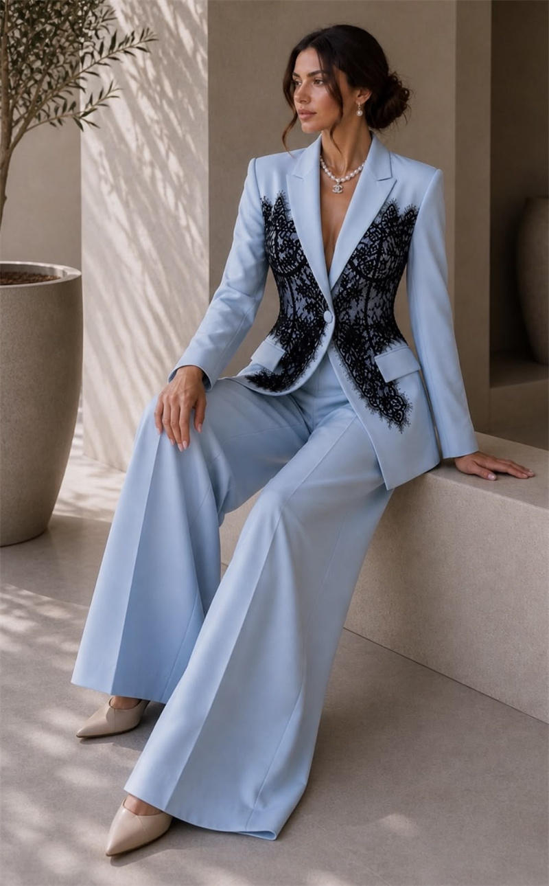 Fashion Blue Women Suits Set 2 - đánh giá và giá Women Formal Wear Trousers