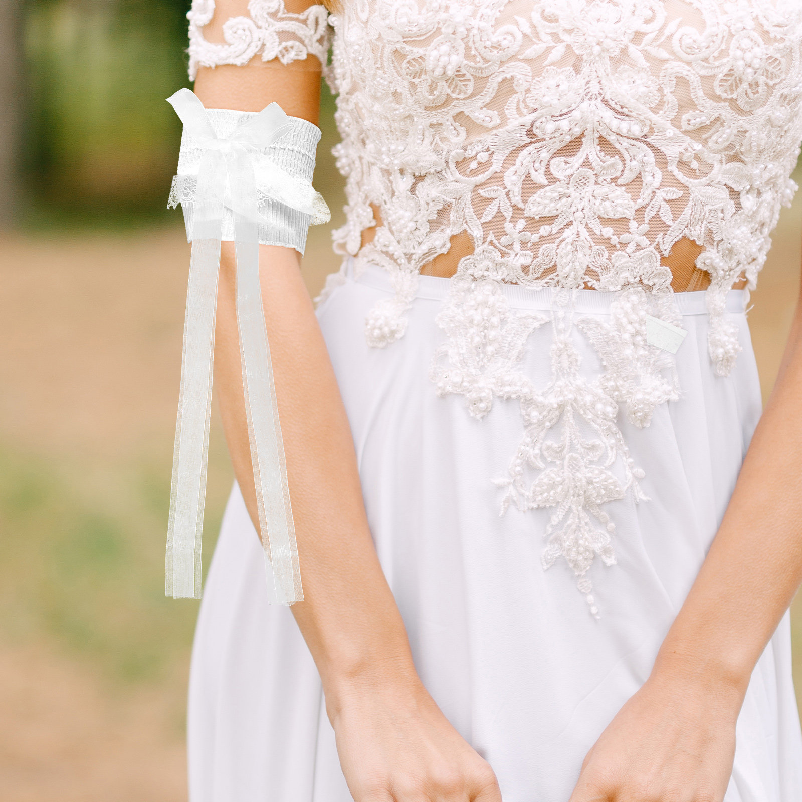 1Pair Lace Arm Cuffs Women Ele - đánh giá và giá Women Formal Upper Wear