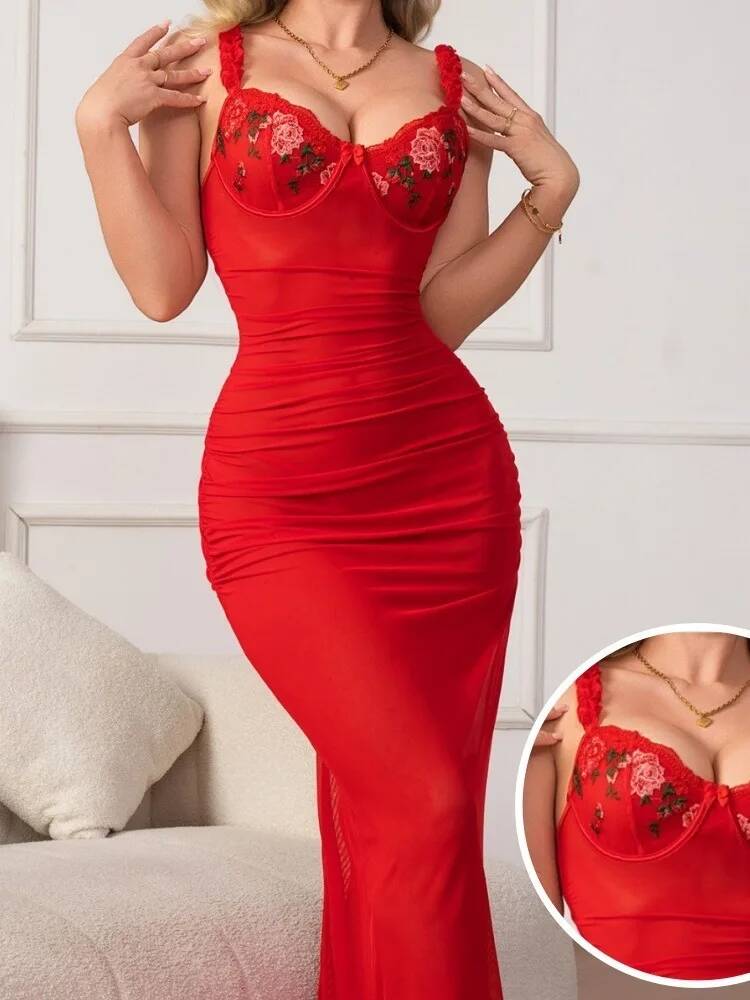 Red Ruched Dress With Strap Bo - đánh giá và giá Women Formal Wear Trends