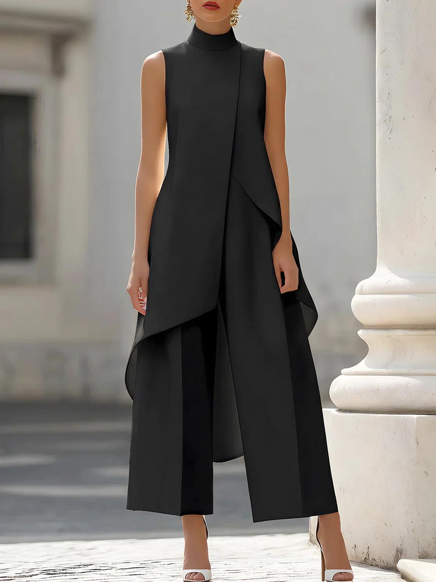 Sleeveless High Neck Asymmetri - đánh giá và giá Women Formal Wear Pants