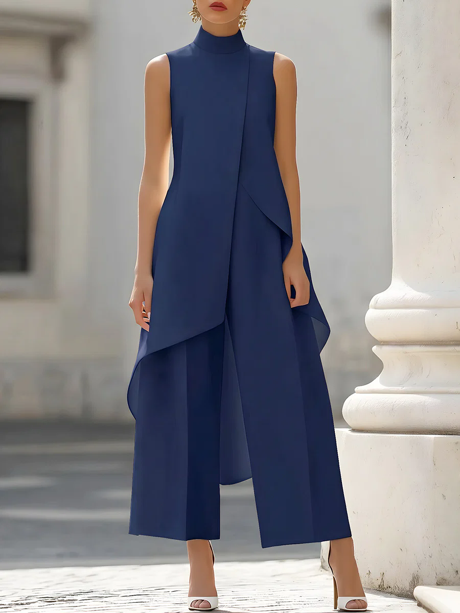 Sleeveless High Neck Asymmetri - đánh giá và giá Women Formal Wear Pants