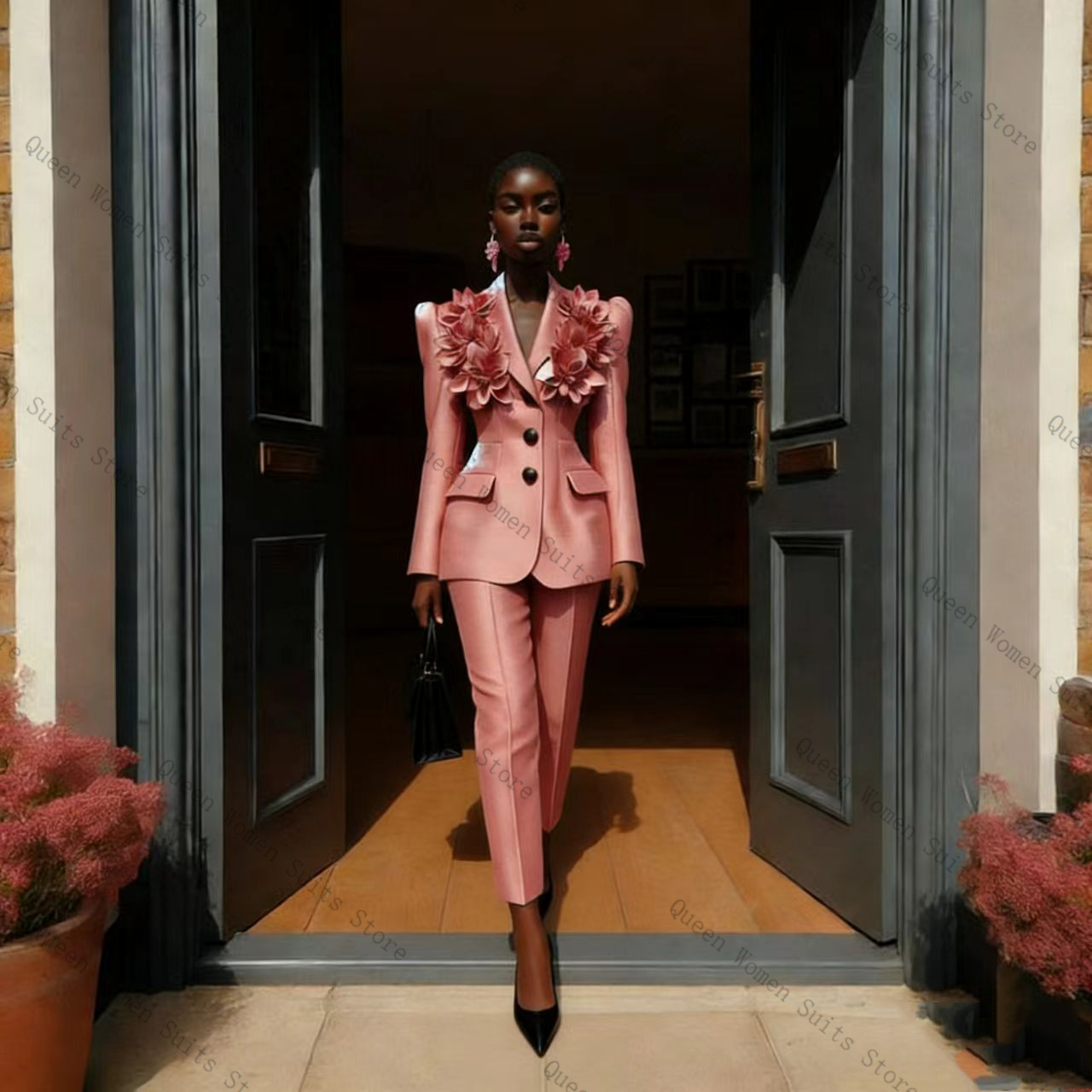 Pink Women Suit Pants Set 2 Pc - đánh giá và giá Women Formal Wear Trousers