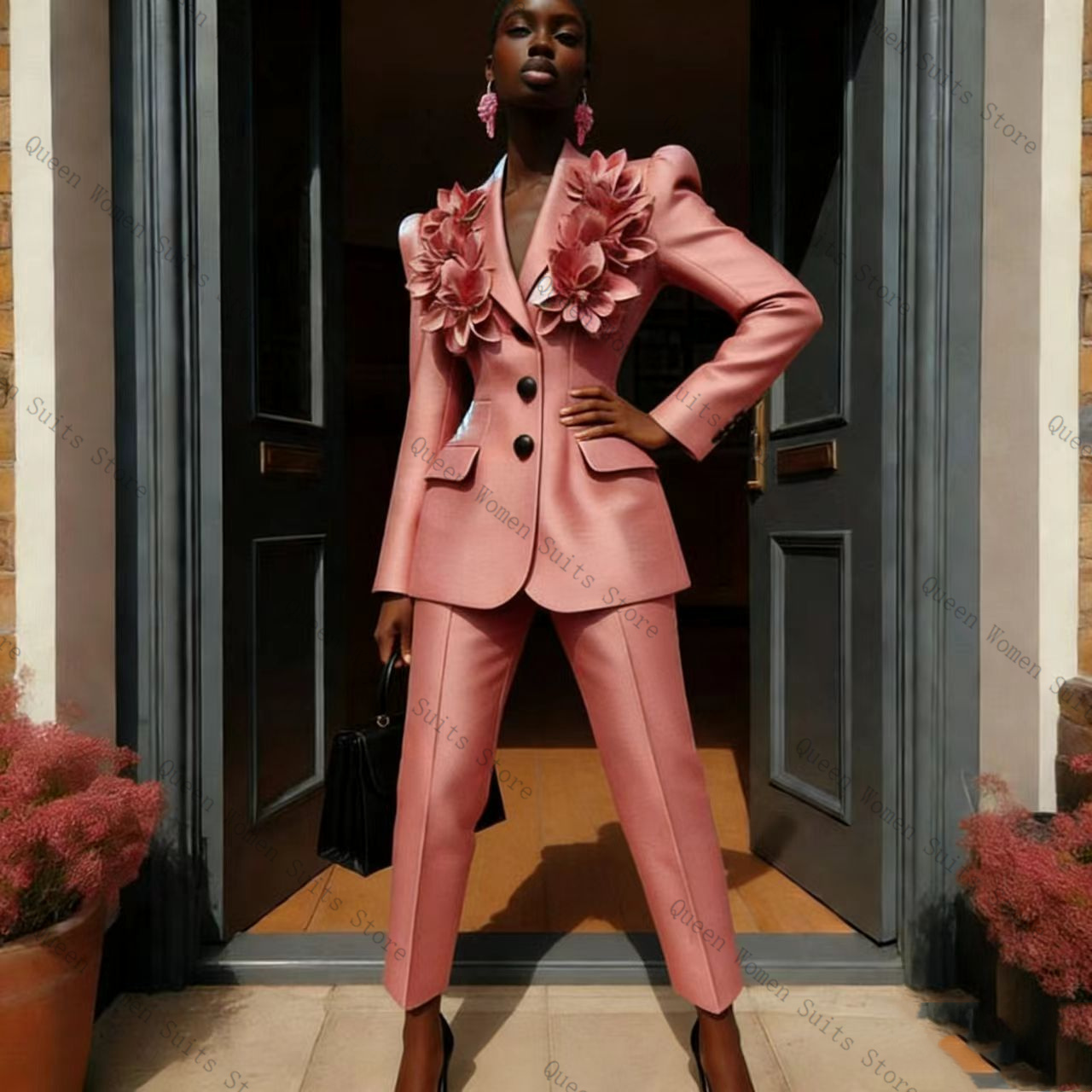 Pink Women Suit Pants Set 2 Pc - đánh giá và giá Women Formal Wear Trousers