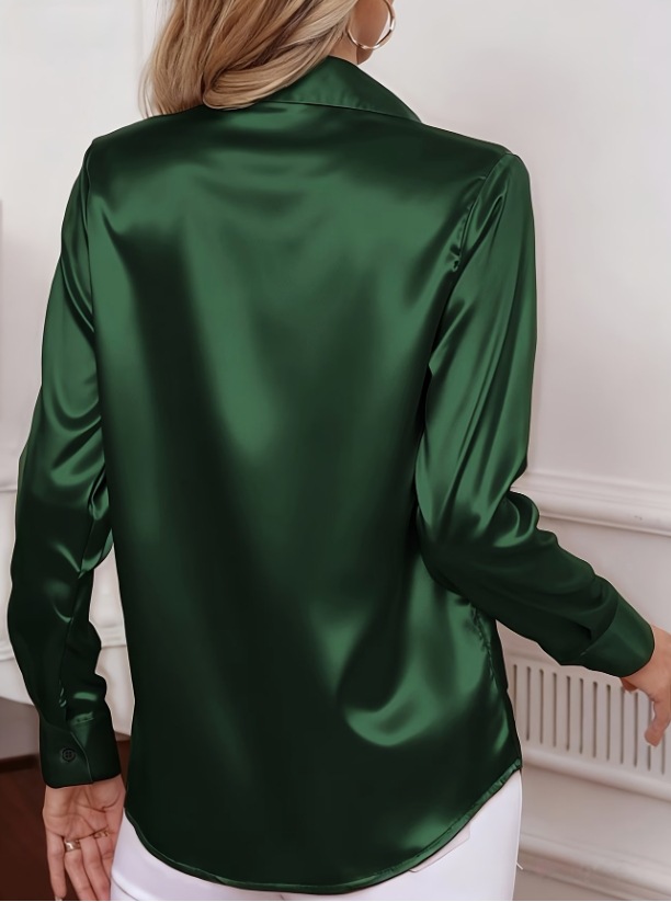 Women Satin Lapel Collar Blous - đánh giá và giá Women'S Elegant Formal Wear